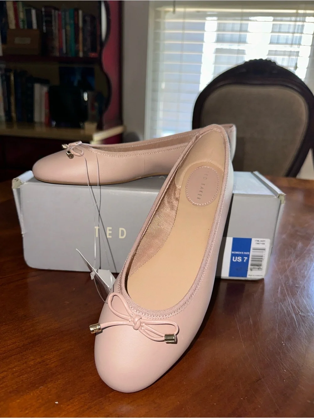 Ted Baker Blush Pink Bow Ballet Flats NEW WITH BOX